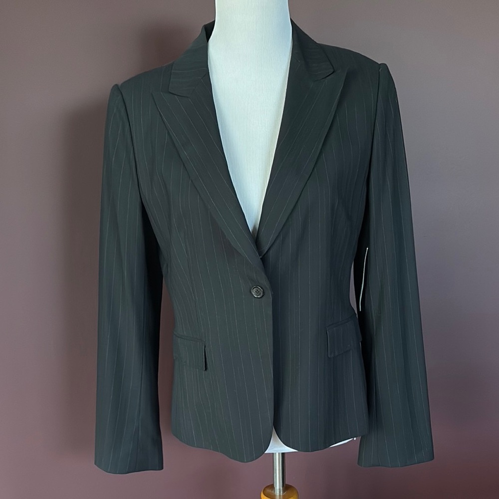 Women's Black Pinstripe Blazer